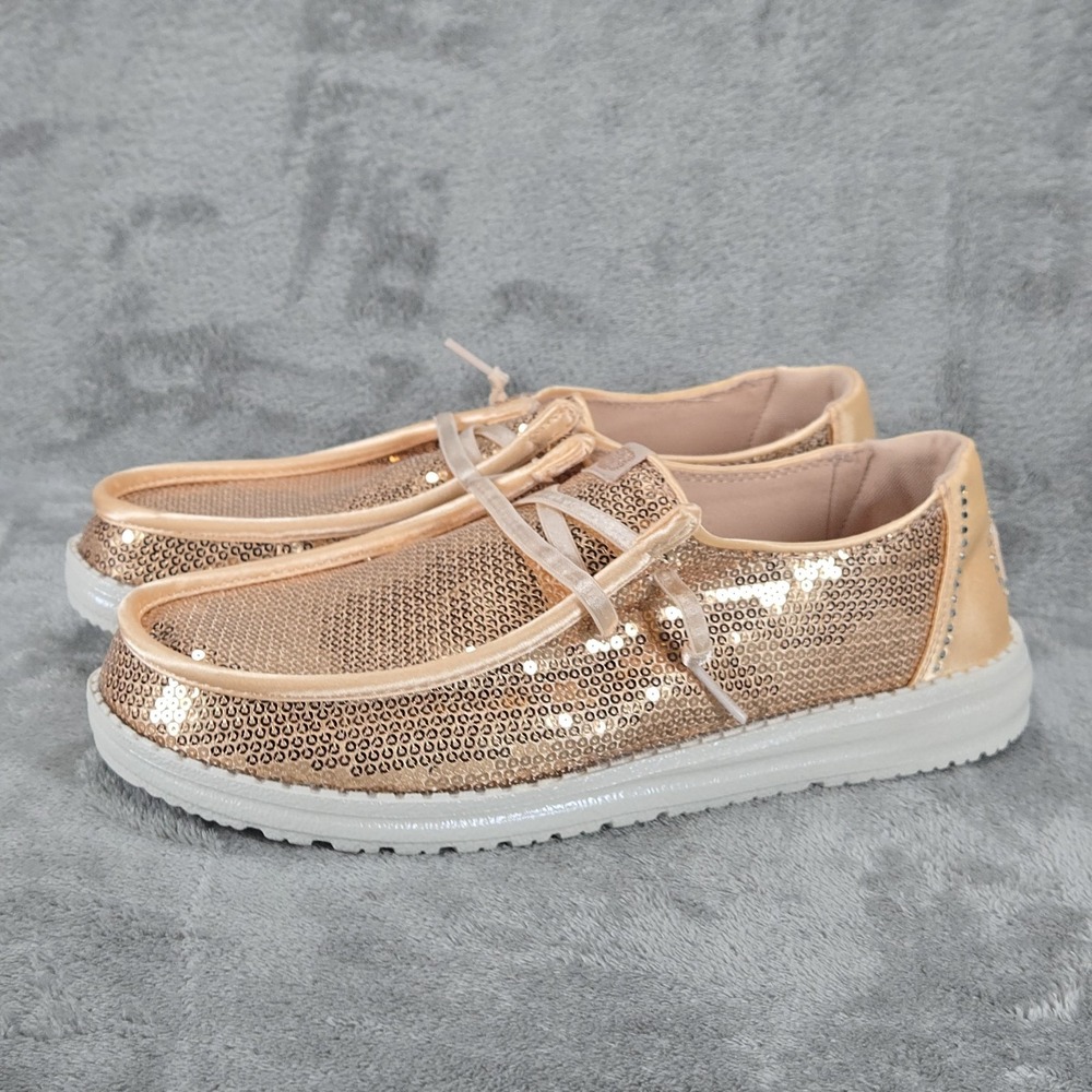 Hey Dude Gold Sequin Flats